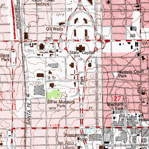 Topographic Map of Fifth Street Missionary Baptist Church, OK