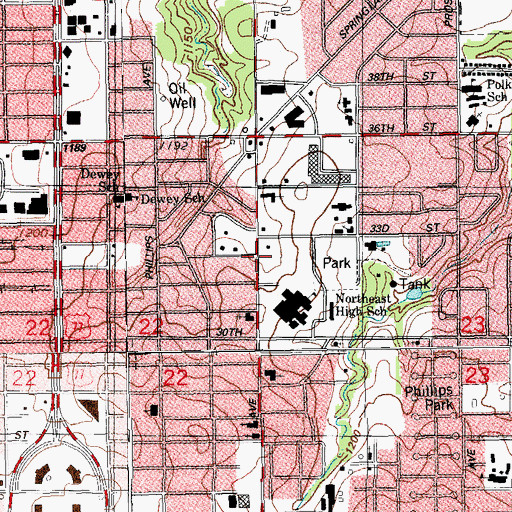 Topographic Map of First Afican Methodist Episcopal Church, OK