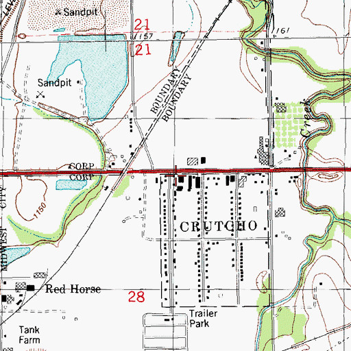 Topographic Map of First Baptist Church, OK