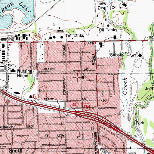 Topographic Map of First Baptist Church of Midway, OK