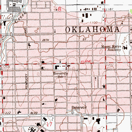 Topographic Map of First Bible Baptist Church, OK