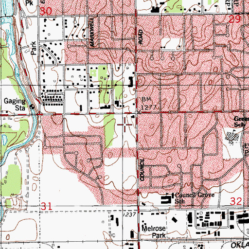 Topographic Map of First Indian Pentecostal Church, OK