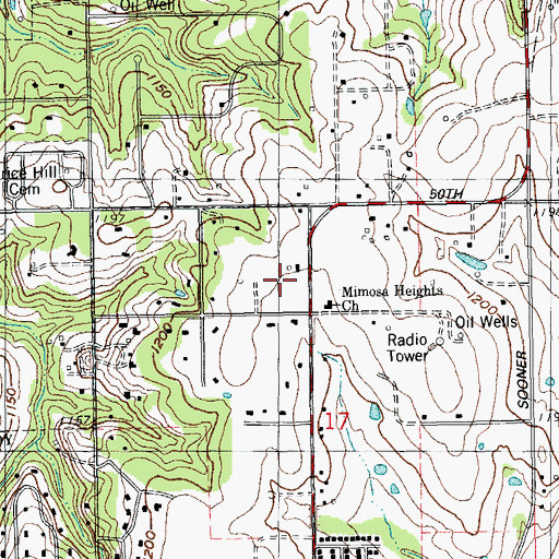 Topographic Map of First Macedonia Baptist Church, OK