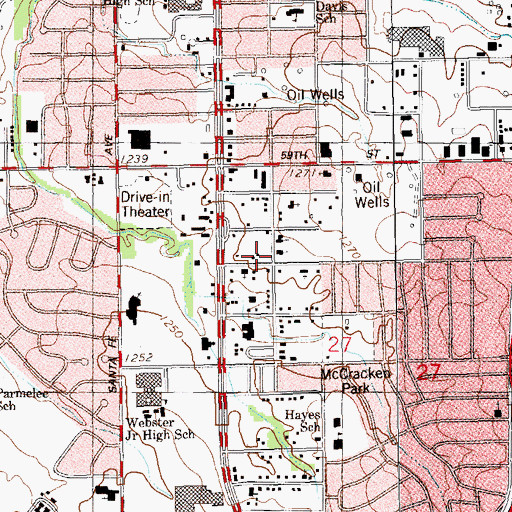 Topographic Map of First Pentecostal Church, OK