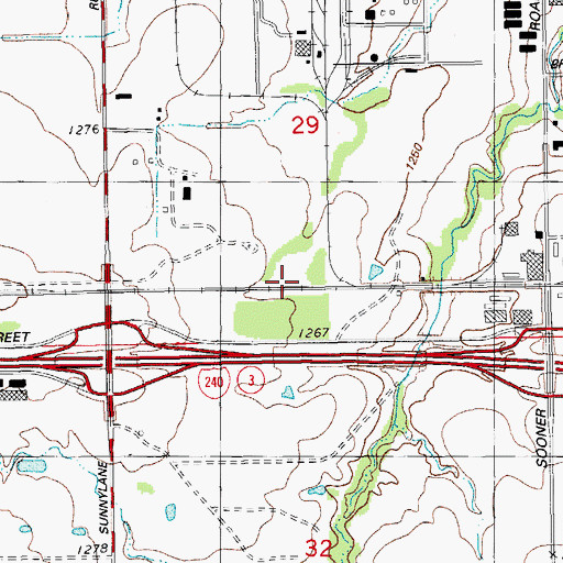 Topographic Map of First Southern Baptist Church, OK