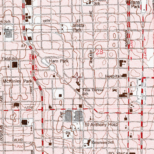Topographic Map of First Unitarian Church, OK