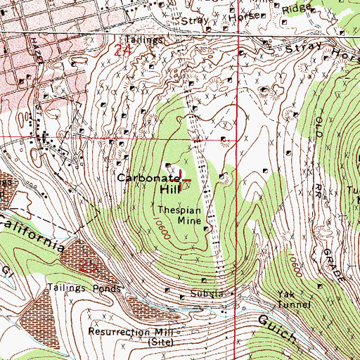Topographic Map of Carbonate Hill, CO