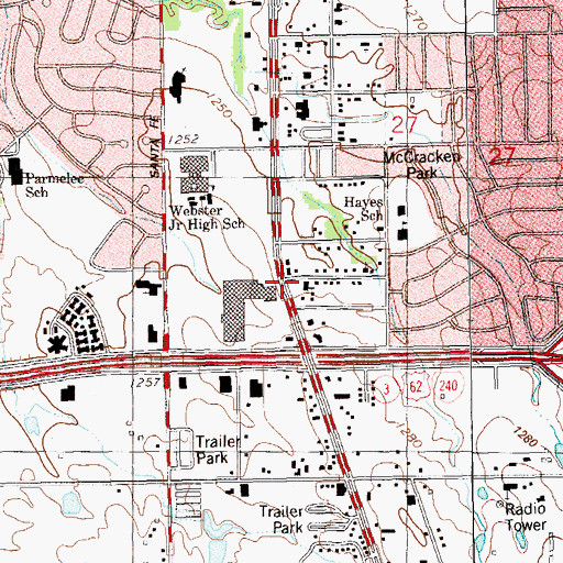 Topographic Map of Glorieta Baptist Church, OK