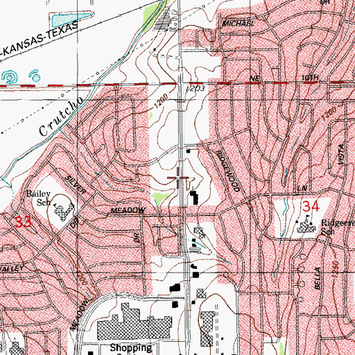 Topographic Map of Good Shepherd Lutheran Church, OK