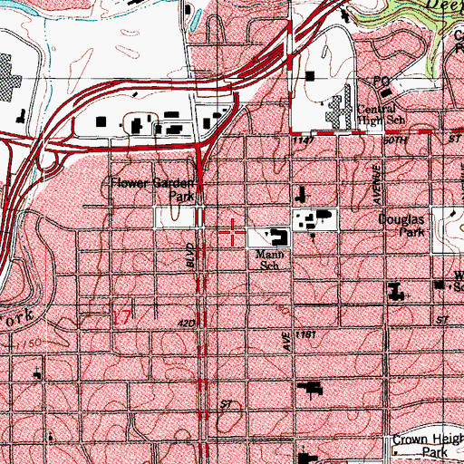 Topographic Map of Gospel Celebration Fellowship Church, OK