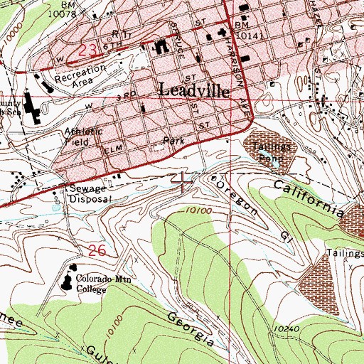 Topographic Map of Oregon Gulch, CO