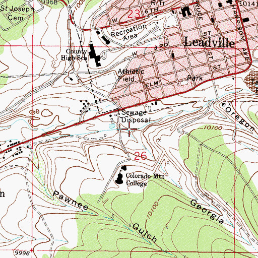 Topographic Map of Georgia Gulch, CO
