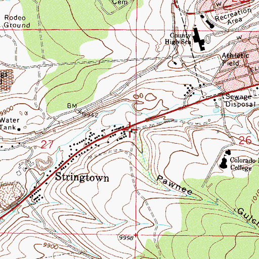 Topographic Map of Pawnee Gulch, CO