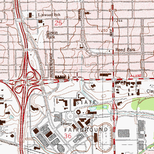 Topographic Map of Grace Baptist Church, OK