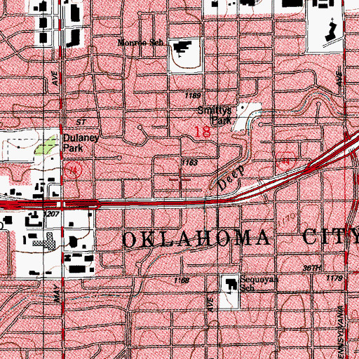 Topographic Map of Grace Community Bible Church, OK
