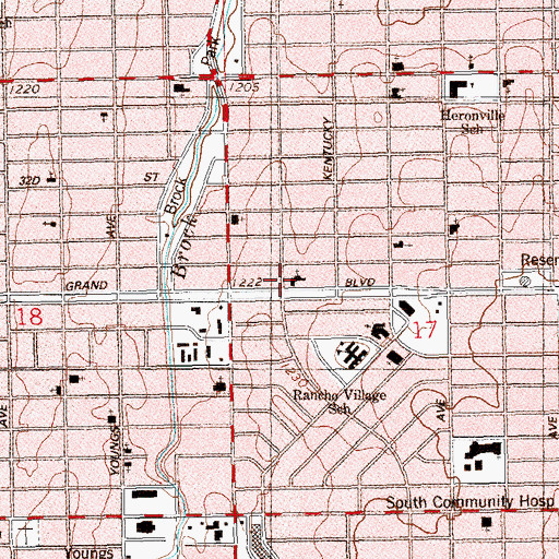 Topographic Map of Grand Boulevard Church-Christ, OK