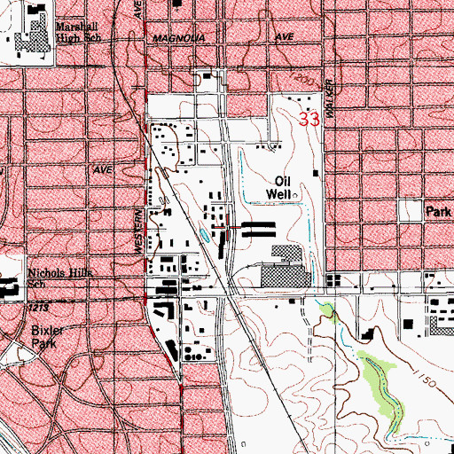 Topographic Map of Greater Concord Missionary Church, OK