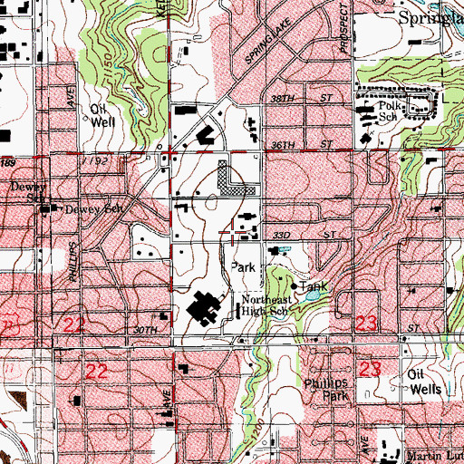 Topographic Map of Greater Fellowship Baptist Church, OK