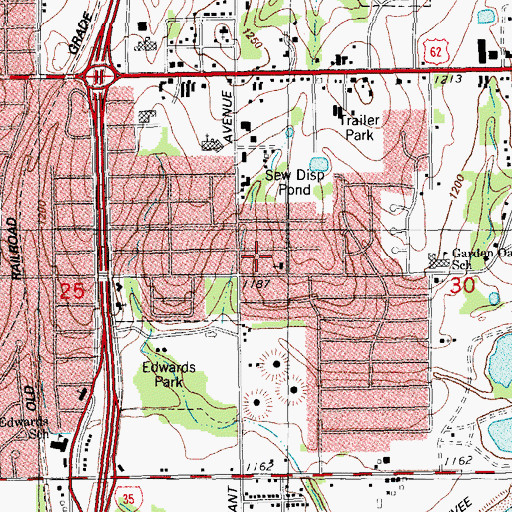 Topographic Map of Greater Marshall Memorial Baptist Church, OK