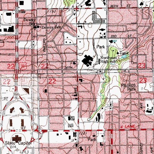 Topographic Map of Greater New Zion Baptist Church, OK