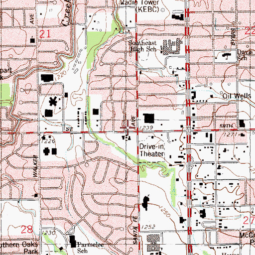 Topographic Map of Greenbriar Church of Christ, OK