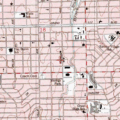 Topographic Map of Harvest Time Church, OK