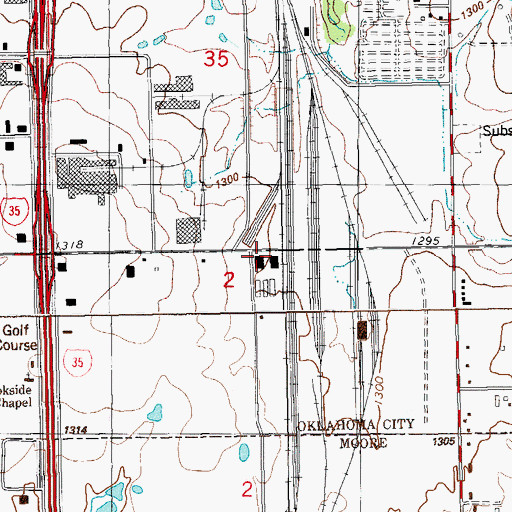 Topographic Map of Heavenly Heights Baptist Church, OK