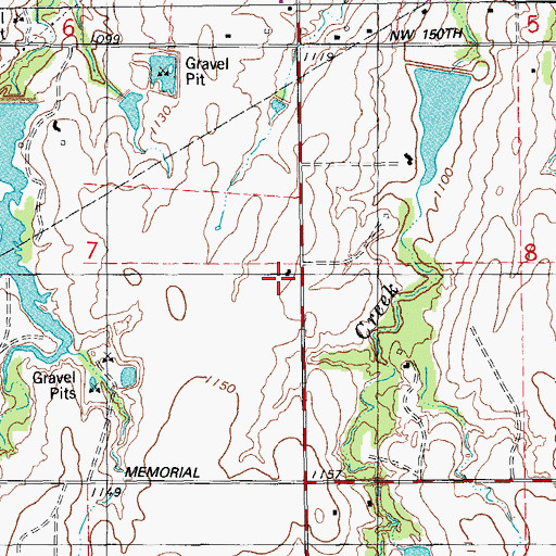Topographic Map of Heritage Baptist Church, OK