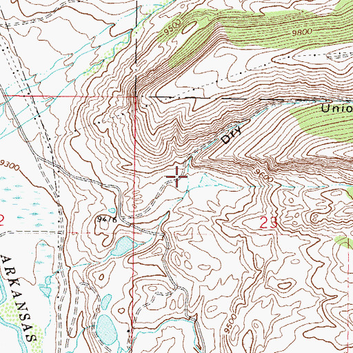 Topographic Map of Dry Union Gulch, CO