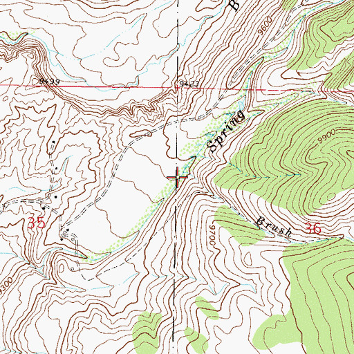 Topographic Map of Brush Creek, CO