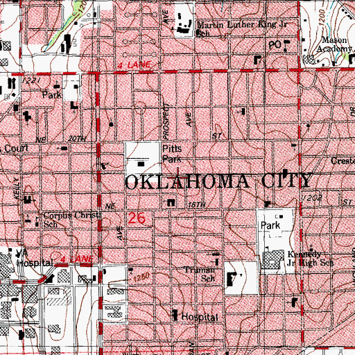 Topographic Map of Holy Temple Church of God, OK