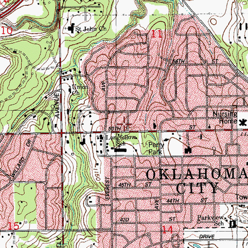 Topographic Map of Holy United Baptist Church, OK