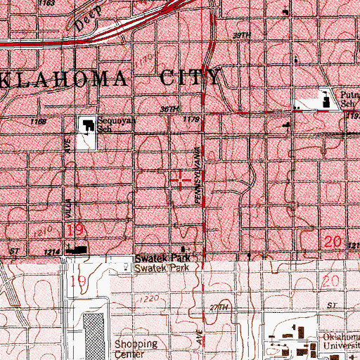 Topographic Map of Hopes Harbor Mission, OK