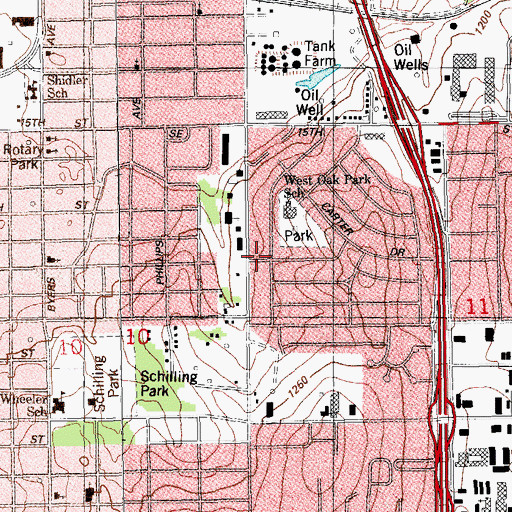 Topographic Map of House of Prayer Assembly, OK