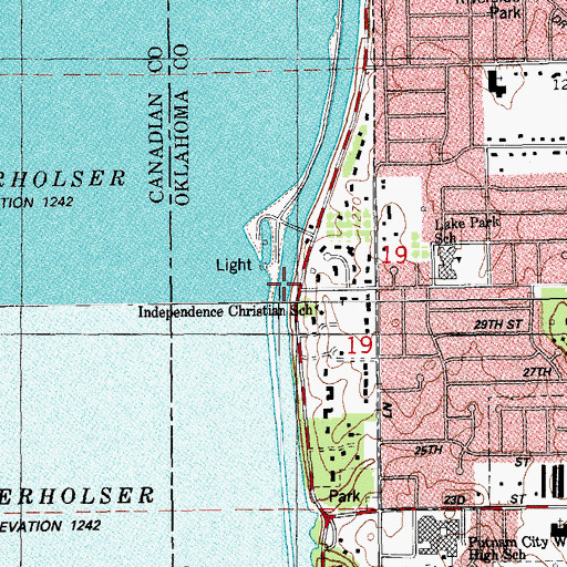 Topographic Map of Indian Pentecostal Church-God, OK