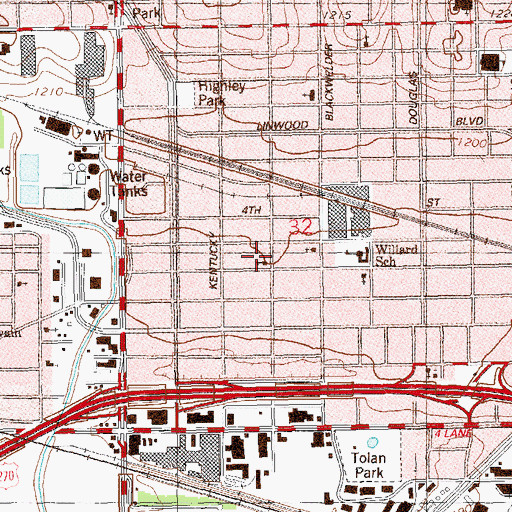 Topographic Map of Indian Avenue Southern Baptist Church, OK