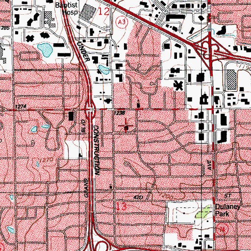 Topographic Map of Islamic Center of Oklahoma City, OK