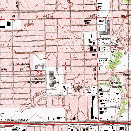 Topographic Map of Jefferson Heights Baptist Church, OK