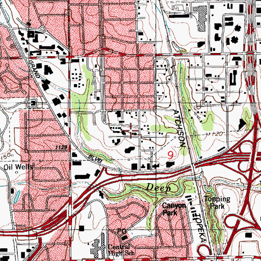 Topographic Map of Kingdom Hall of Jehovahs Witnesses, OK