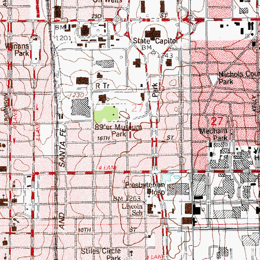 Topographic Map of Joy Mennonite Church, OK