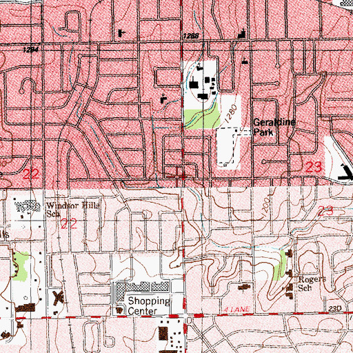 Topographic Map of Kings Way Foursquare Church, OK