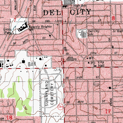 Topographic Map of Korean Baptist Church of Oklahoma, OK