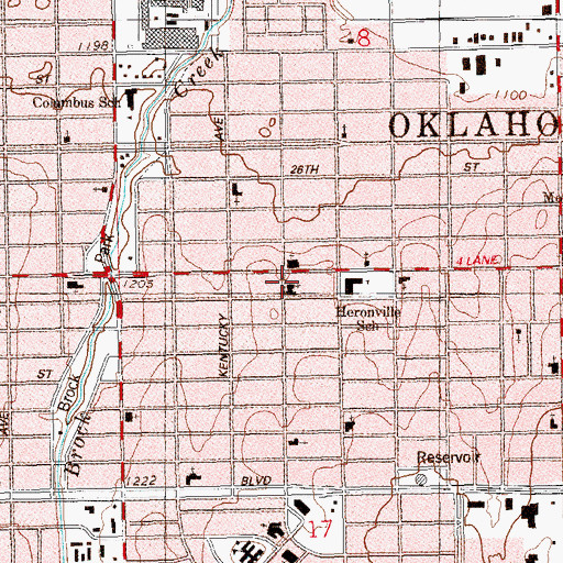 Topographic Map of Korean First United Methodist Church, OK