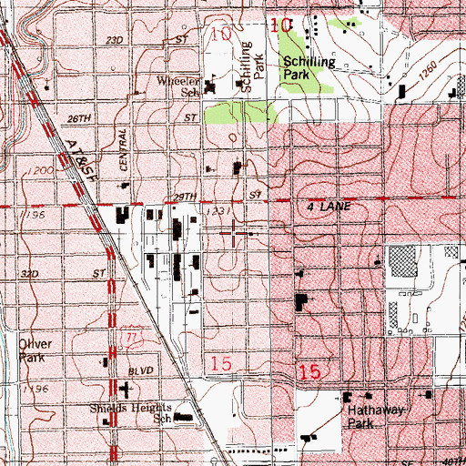 Topographic Map of Korean Central Methodist Church, OK