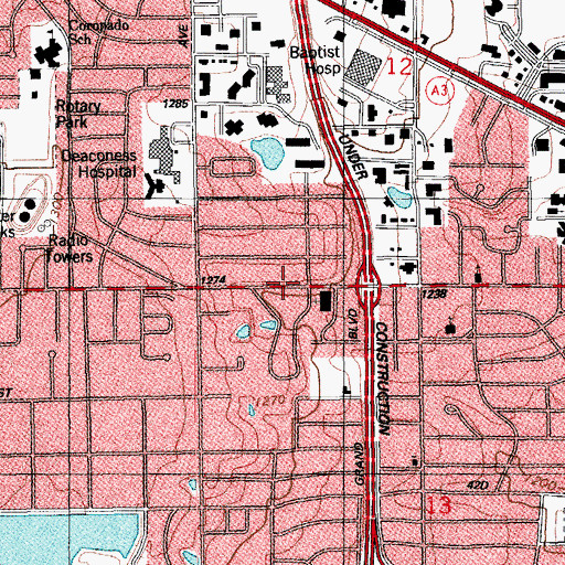 Topographic Map of Lake View Park Church, OK