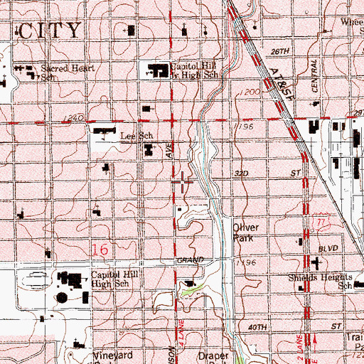 Topographic Map of Liberty Baptist Church, OK
