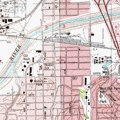Topographic Map of Liberty Church of God, OK