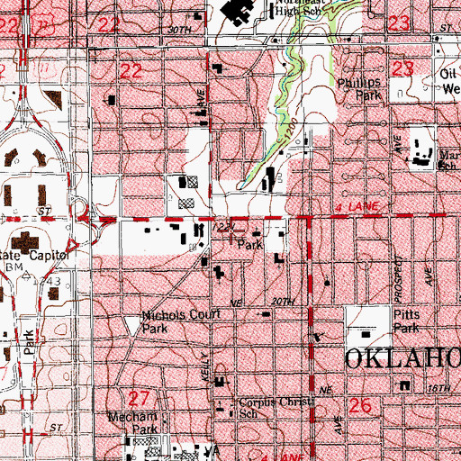 Topographic Map of Livingword Missionary Baptist Church, OK