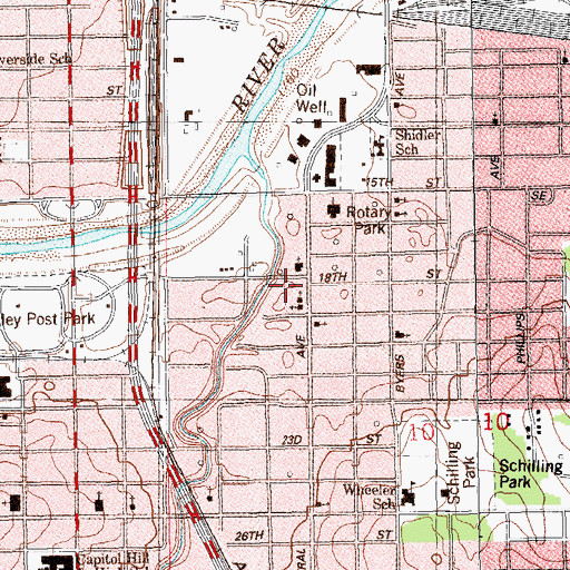 Topographic Map of Love of God Tabernacle, OK
