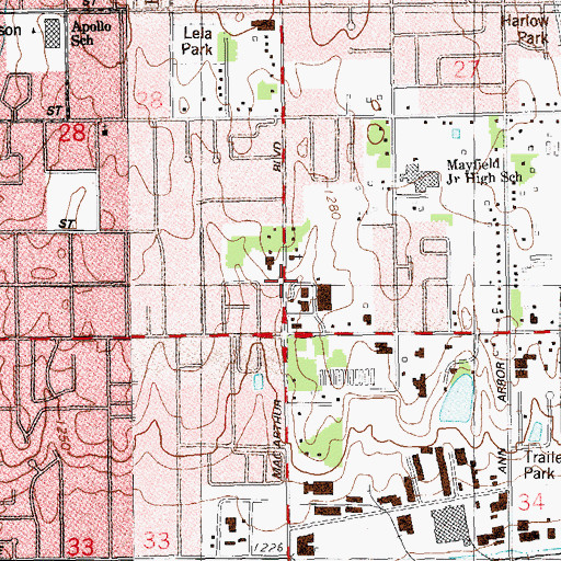 Topographic Map of Maranatha Baptist Church, OK